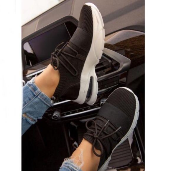 Fly Knit Slip On Sneaker in Black - Picture 5 of 6